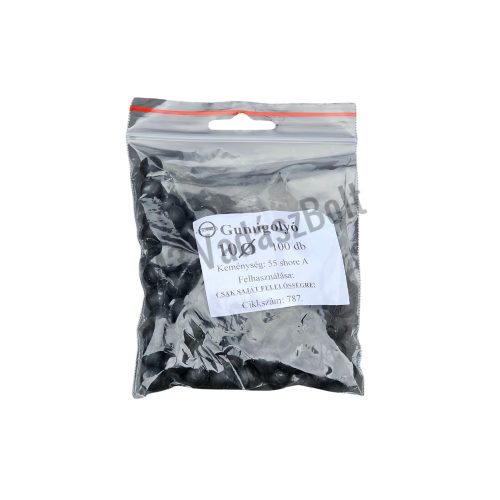 Gumigolyó 10 mm 0,6g  fekete 50-55 shore