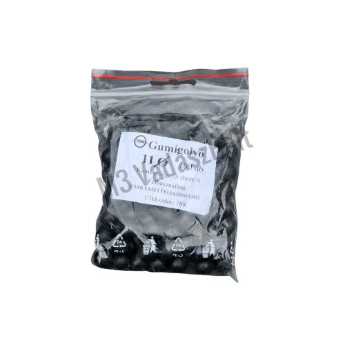 Gumigolyó 11 mm 0,9g fekete 50-55 shore