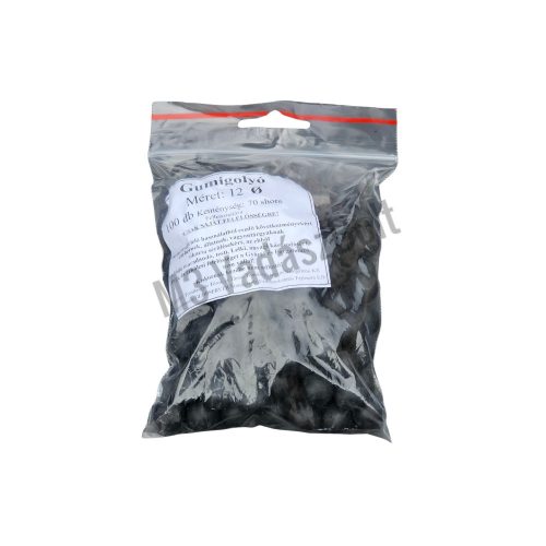 Gumigolyó 12 mm fekete 70 shore