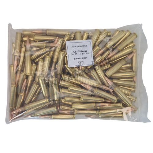 7,5x55 Swiss Partizán VM-FMJ 11,3,0/174grs ( 100 db-os csomagban)(A-345B)
