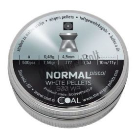   4,5 mm Coal Normal White Pellets 0,52g/8,02gr lapos  ( 500 db)