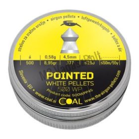   4,5 mm Coal Pointed White Pellets 0,58g/8,95 gr hegyes  ( 500 db)