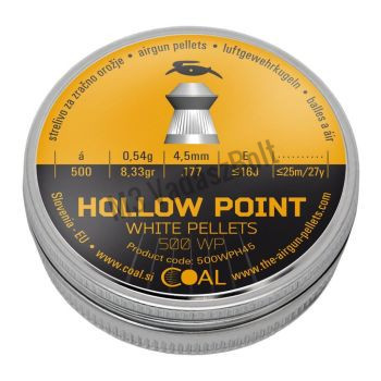 4,5 mm Coal Hollow Point White Pellets 0,54g/8,33 gr  ( 500 db)