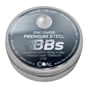 4,5 mm Coal Premium Steel BBs Zinc 0,35g/5,40gr ( 750 db)