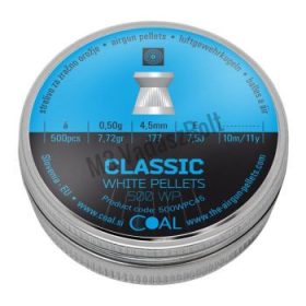   4,5 mm Coal Classic White Pellets 0,50g/7,72gr lapos  ( 500 db)