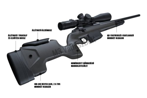 Sako S20 Hunter Fusion 61cm-es bordázott, menetes, Cerakote cső, 7mm RM golyós fegyver