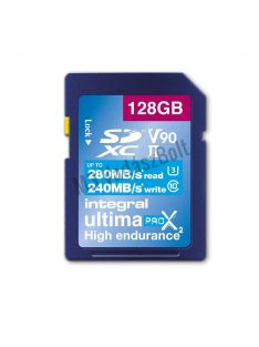   Integral 128GB ULTIMAPRO X2 SDXC 280/240MB UHS-II V90 kártya