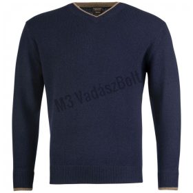   Jack Pyke Ashcombe V nyakú gyapjú pulóver tengerészkék L