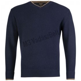   Jack Pyke Ashcombe V nyakú gyapjú pulóver tengerészkék XL