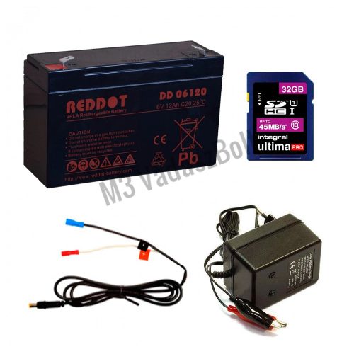 Vadkamera kiegészítő szett (6V 12Ah akku + töltő + tápkábel + 32GB SD)