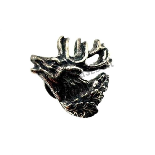 Fém szarvasfej (balra néz) kitűző