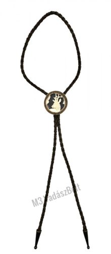 Zsinóros nyakkendő faragott őzbak motívummal