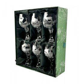 Jagerglas gravírozott borospohár készlet