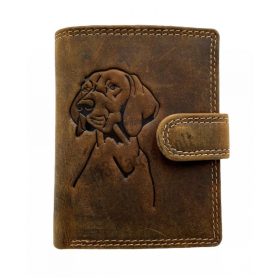 Bőr bankkártyatartó vizsla motívummal