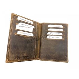 Bőr vadászigazolvány tartó szarvas motívummal