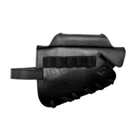 Bőr pofadékemelő lőszertartóval tusra