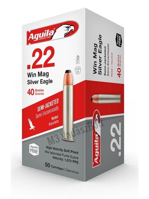 .22 WinMag Aguila Silver Eagle SJ SP 2.6g, 40gr nickel