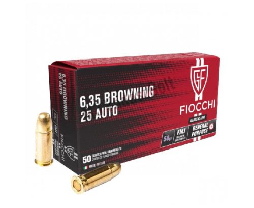 6,35 Brow./25Auto FMJ Fiocchi lőszer