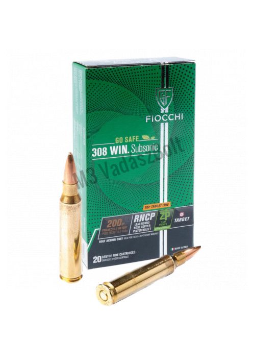 308Win Fiocchi Subsonic RNCP 200gr RoundNoise CopperPlated
