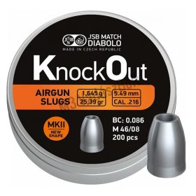 JSB Knockout Slug .216 MKII 5,49mm légpuska lövedék