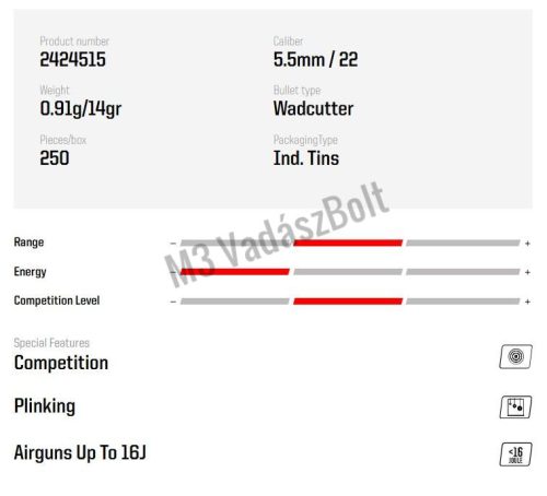 Norma S-Target Match léglövedék 5,50mm 0,91g