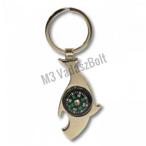 Cápás kulcstartó, iránytűvel