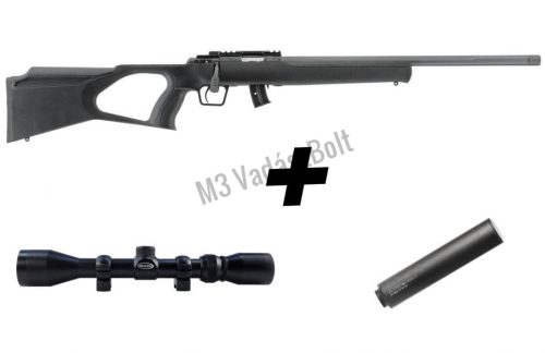 Regent RBA1 .22LR menetes csővég+A-Tec Wave hangtomp. +3-9x40 Weaver céltávcső
