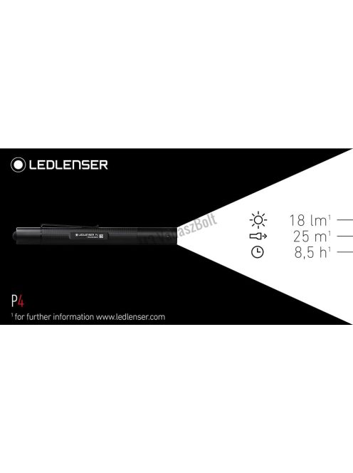LEDLENSER P4 LED lámpa 1x5mm LED, 2xAAA elemmel, 18lm