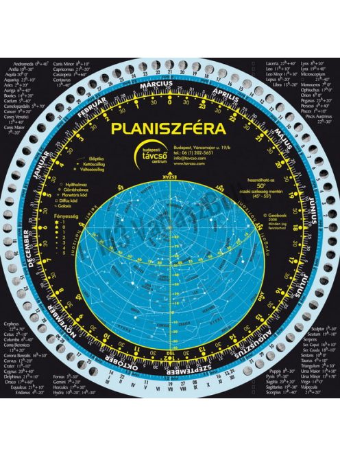 Forgatható csillagtérkép (planiszféra) és holdnaptár